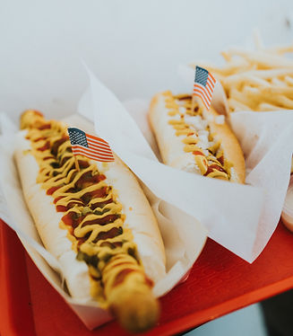 Hot dogs with mustard